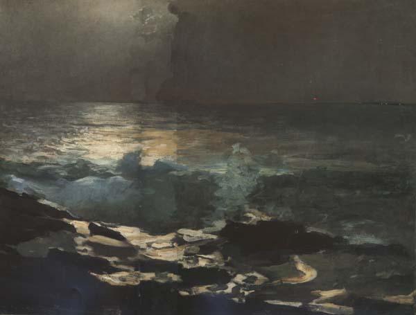 Winslow Homer Moonlight,Wood Island Light (mk44) oil painting image